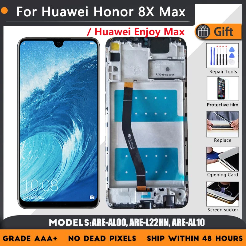 

ЖК-дисплей 7,12 дюйма для Honor 8X Max / HUAWEI Enjoy Max ARE AL00 L22HN AL10, сменный экран в сборе, оригинальный черный