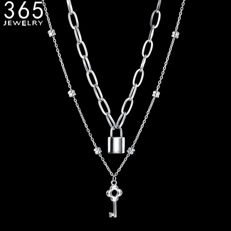 Новинка 2020 модная подвеска в виде ключа и замка двухслойный стиль ювелирный