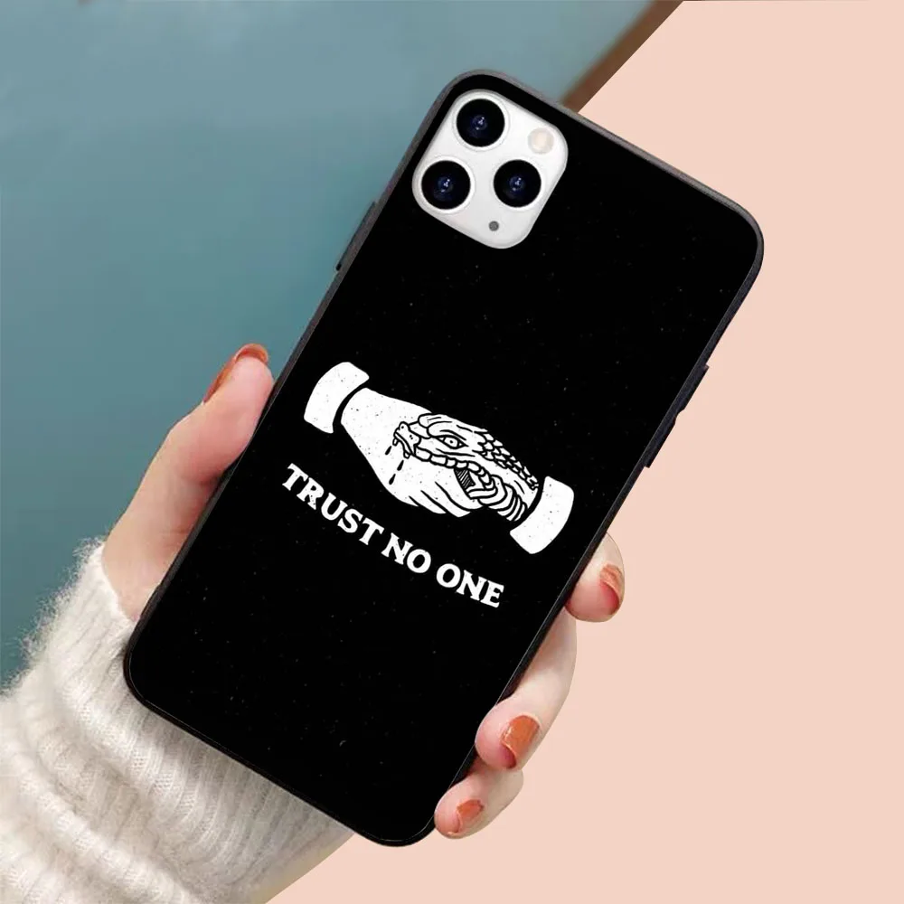 

Trust no one soft TPU border phone case for iphone 11PRO 11PROMAX 11 X XS XR XSMAX 6 plus 7 7plus 8 8plus cover