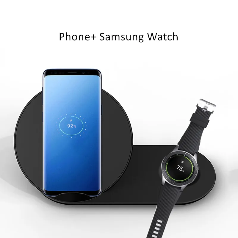 phone samsung watch Qi Беспроводное зарядное устройство для samsung Watch S8 Note 9 телефон быстрая Беспроводная зарядка держатель для iPhone X XS MAX 8 plus для Apple Watch - Цвет: phone samsung watch