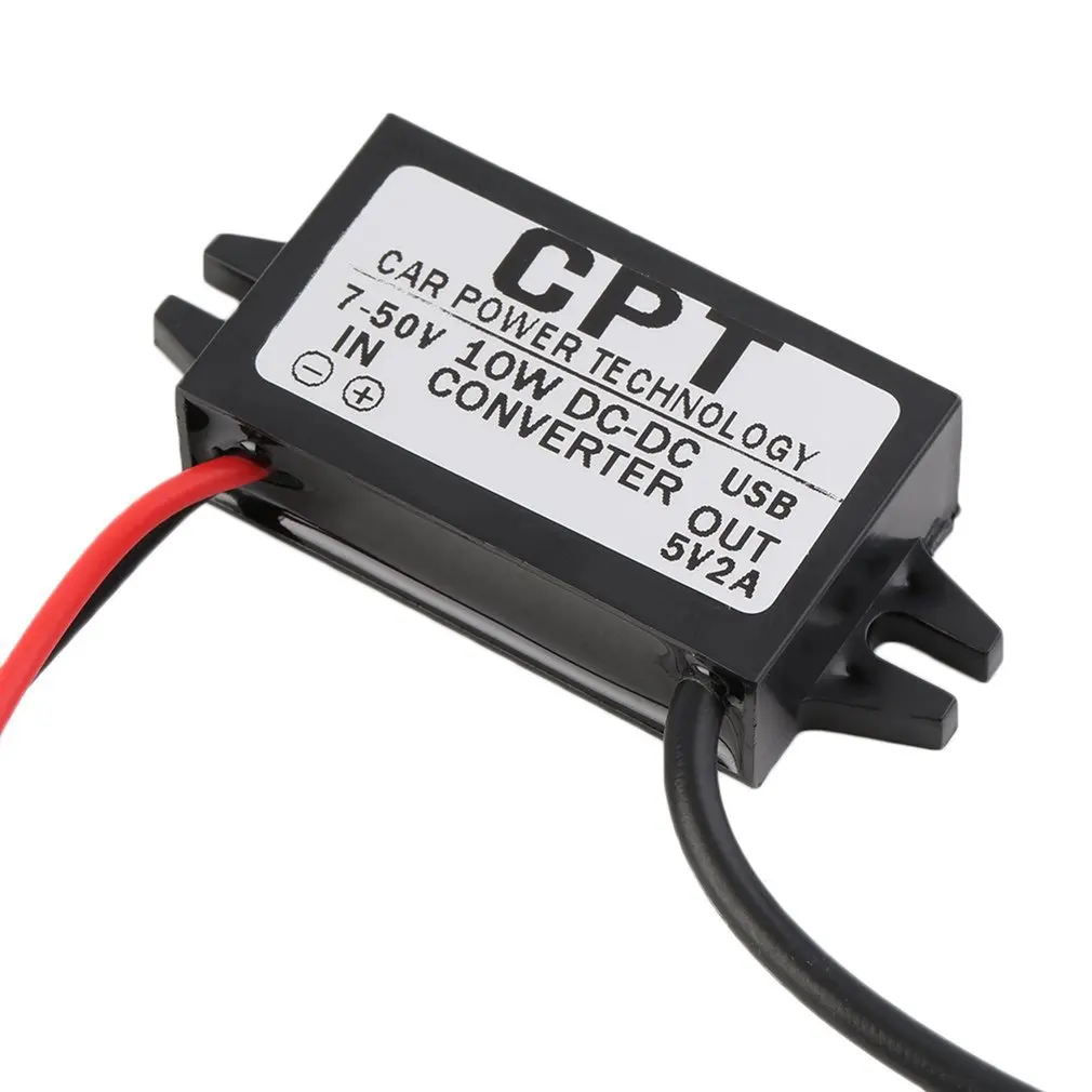 

Waterproof DC 7-50V To 5V 2A USB Female Converter Regulator For Car With overload over low voltage protection