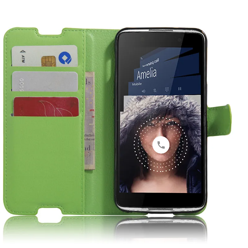 Чехол кошелек для Alcatel Idol 4 6055K 6055B 6055Y флип кейс OT 6055H 6055P 6055I кожаный держатель карт