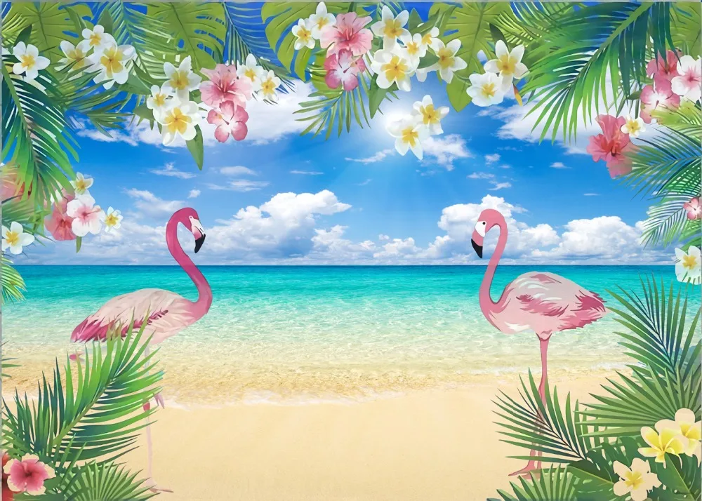 DePhoto Flamingo пляжные вечерние бесшовные виниловые фоны для фотосъемки