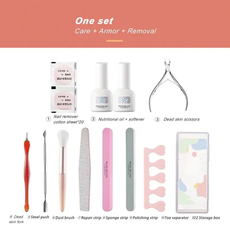 Maycreate набор инструментов для ногтей полный резки омертвевшей кожи смягчитель