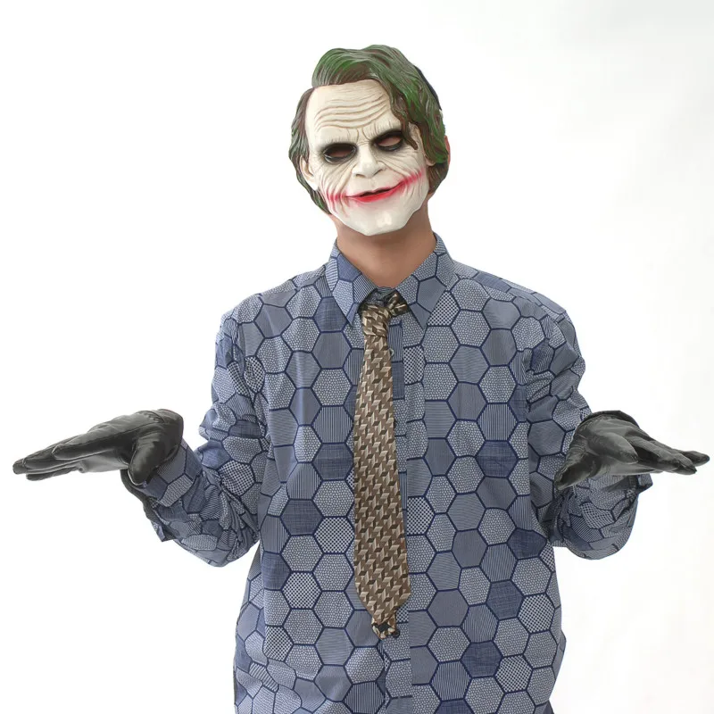 Мужская рубашка для взрослых + зеленый жилет галстук фильм Новый Бэтмен Темный