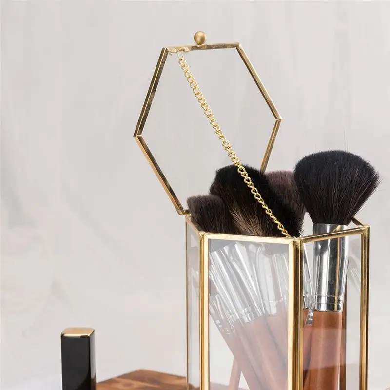Стеклянный пылезащитный держатель для кистей макияжа водонепроницаемый