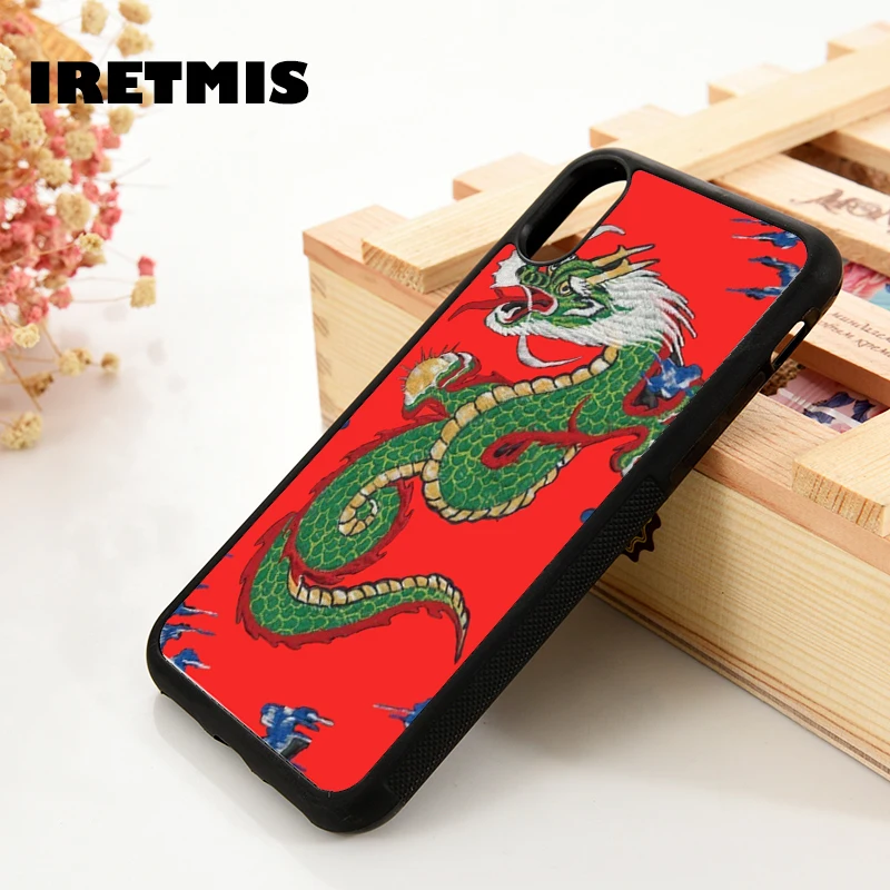Силиконовый чехол Iretmis для iPhone 7 8 plus X Xs 11 Pro Max XR Red Dragon|Бамперы| |