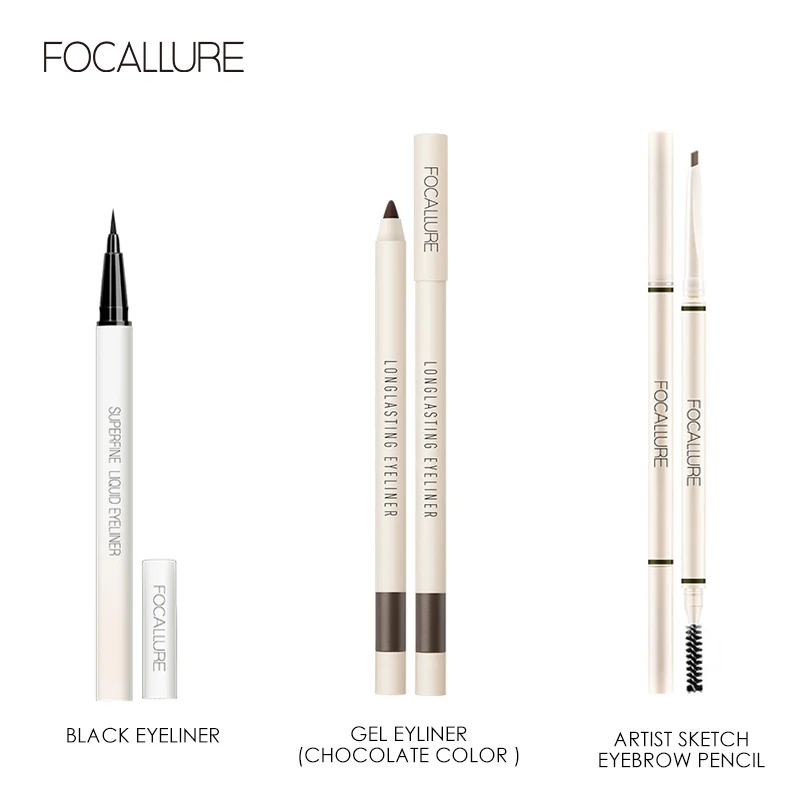 FOCALLURE 3 шт набор для макияжа глаз черная жидкая подводка водостойкая гелевая век