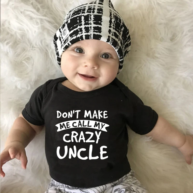 Комбинезон детский хлопковый с надписью Don't Make Me My Crazy Uncle мягкий | Детская