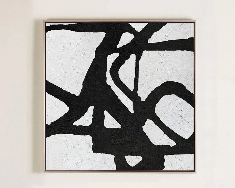 

Картина геометрической формы середины века Современная живопись на холсте Абстрактная настенная живопись Экстра большая текстурированна...