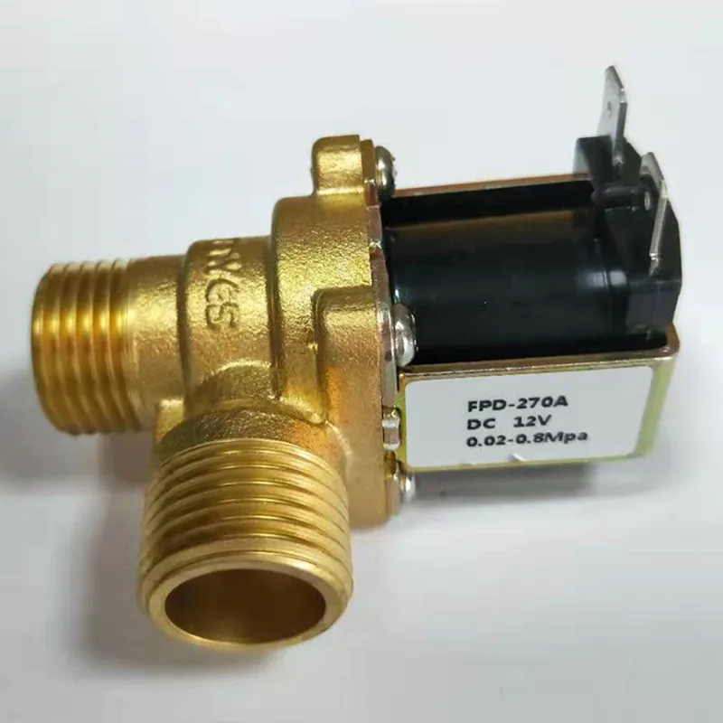 Válvula Solenoide eléctrica de latón, interruptor de entrada de agua normalmente cerrado con filtro, DC 12V DN15 G1/2