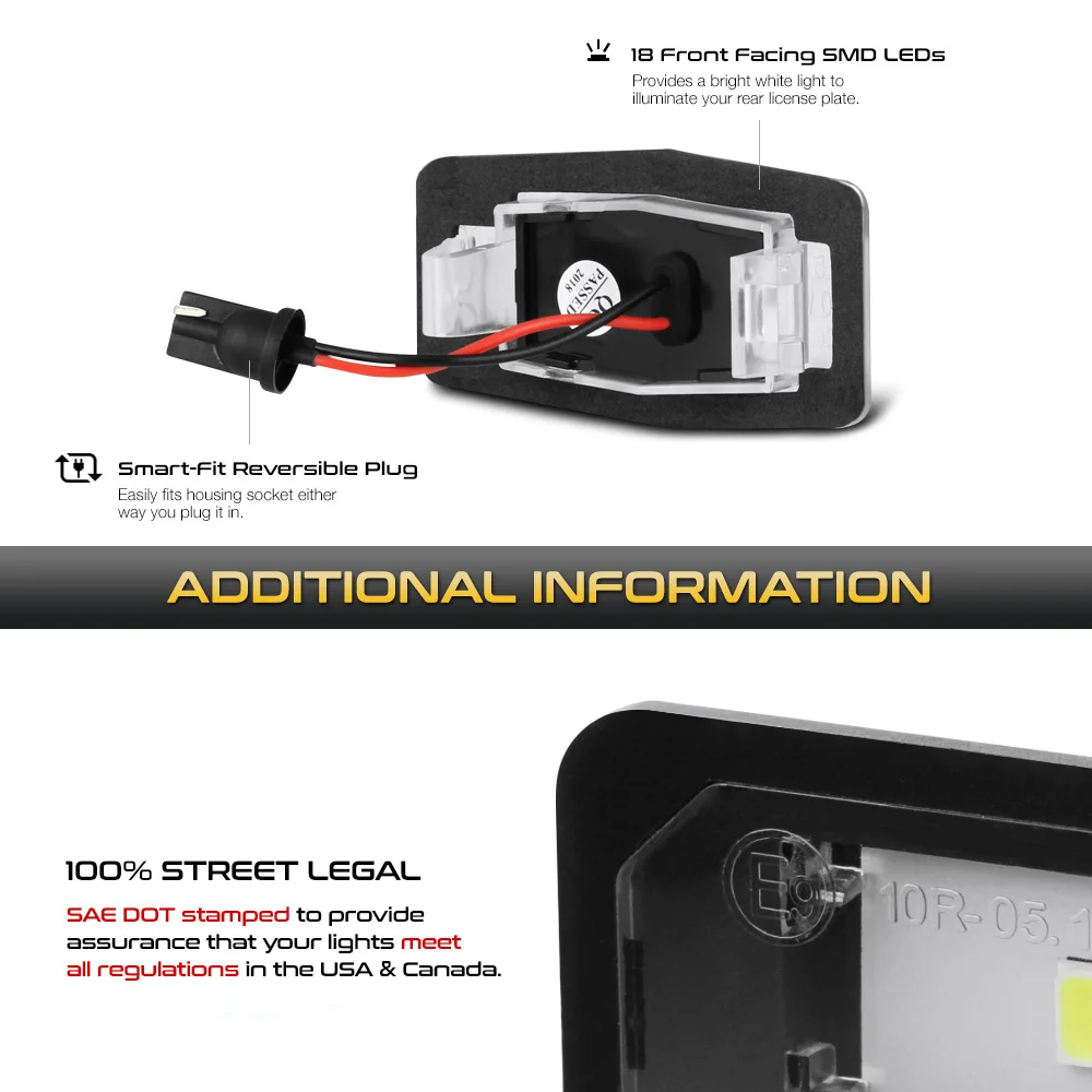 

1 Pair Car LED License Plate Light Lamp 6000K For Ford Escape Miata Tribute MPV Mercury Car LED License Plate Light Lamp