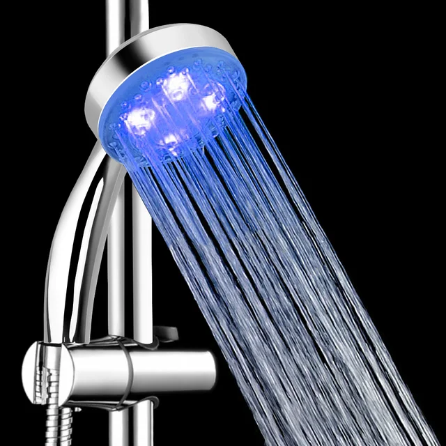 LED Shower Head No Batteries 3 colors Temperature Sensor Square Fixed Showerhead Rainfall Top Spray 7 Colors Gradual Changing 3