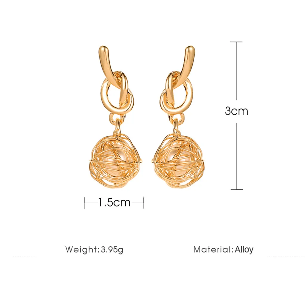 Модные серьги с жемчугом неправильной формы геометрические круглые креативные