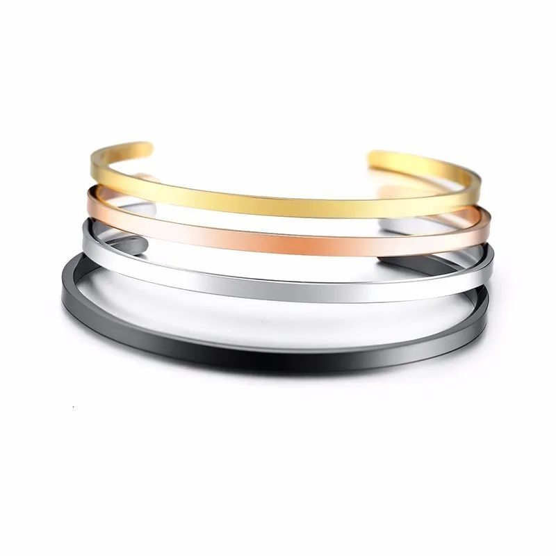 Vnox 4 шт./компл. Классический Тонкий Простой женский браслет из нержавеющей стали