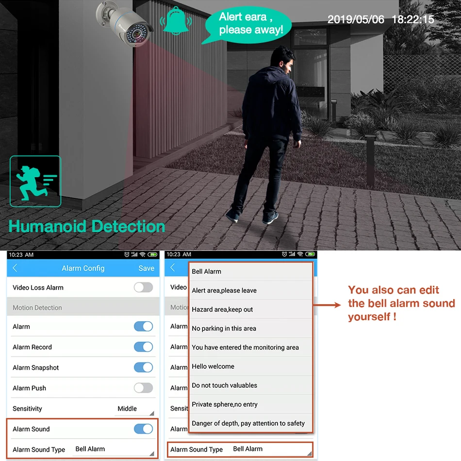 Techage H.265 1080P POE AI IP камера безопасности 2 сторонняя аудио запись звука Onvif 2MP 48В