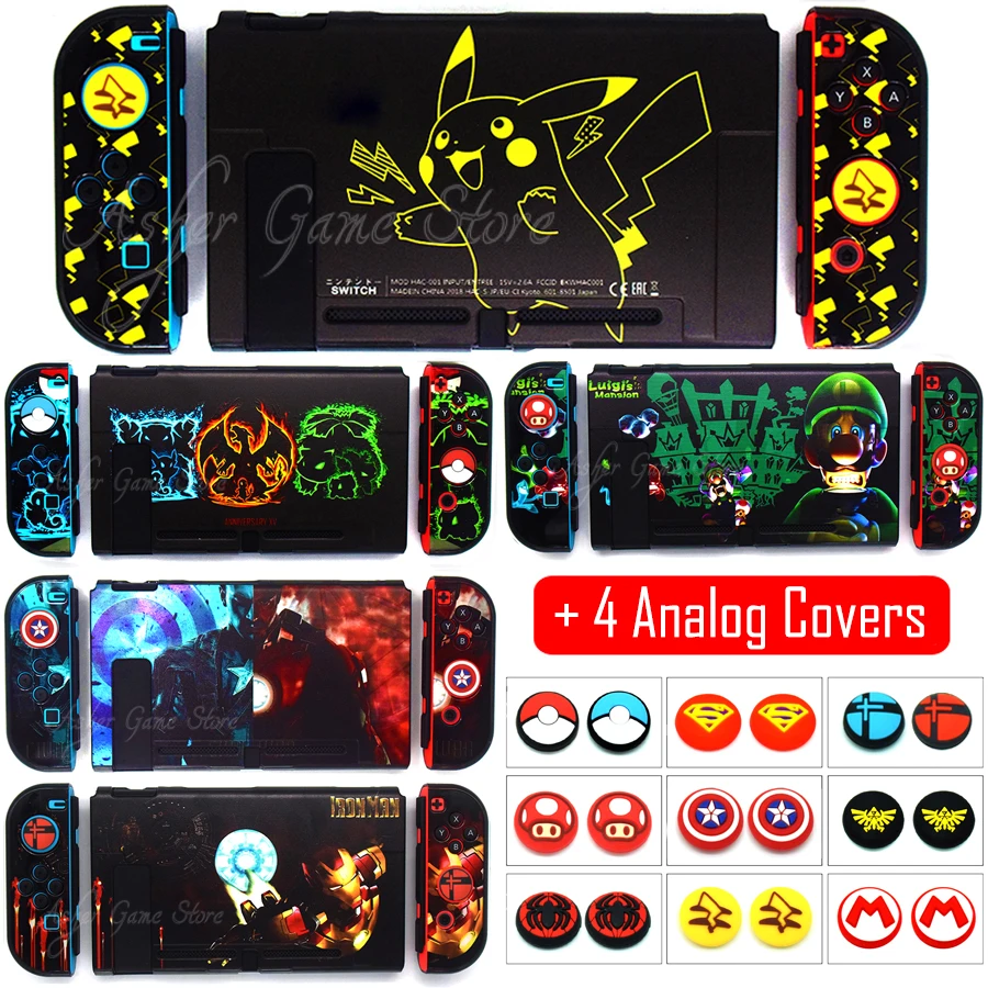 Защитный чехол для Nintendo Switch Limited Edition + аналоговый с 4 рисунками Nitendo аксессуары игр