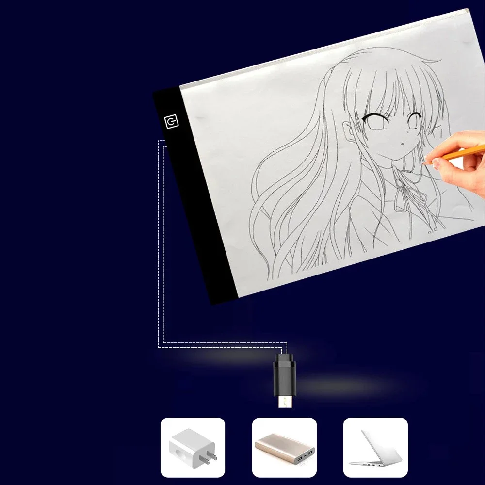 

A4 Dimmable LED Artcraft Tracing Copy Board Light Box Led Drawing Board 3 Level Brightness for Drawing Sketching Designing