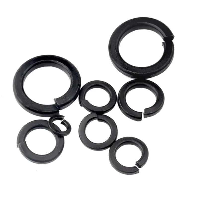 500 шт./лот M6 M8 M10 прокладка из углеродистой стали черная пружинная блокировочная