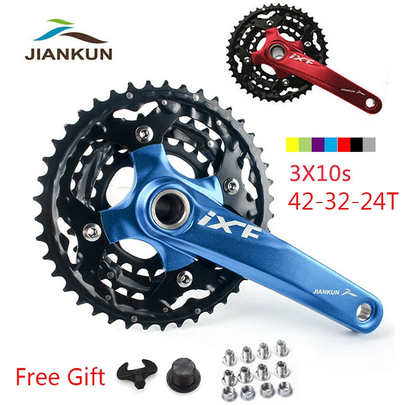 104/64BCD MTB велосипедная система 3x10S 24/32/42T тройной Скорость передняя Звездочка Велоспорт Chainset 170 мм рукоятки BB для горного велосипеда дорожный велосипед