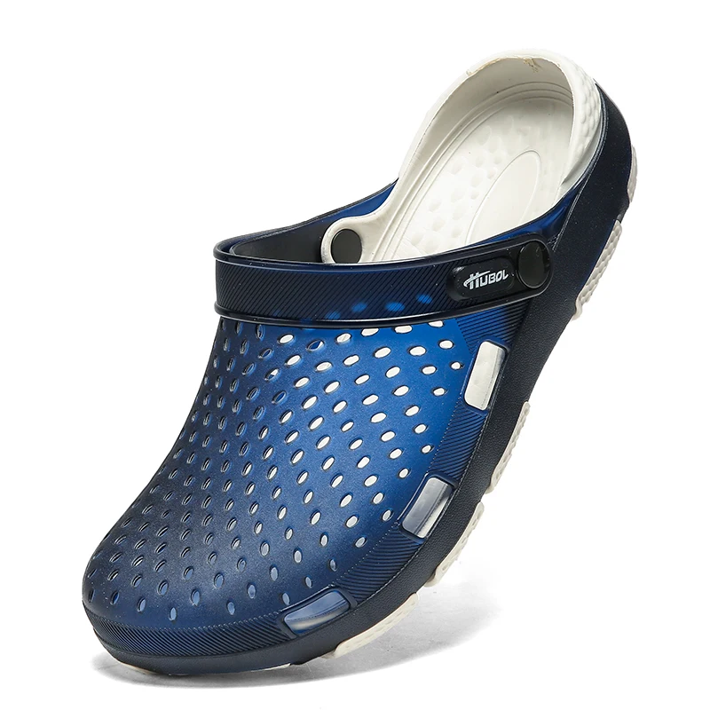 

Мужские сандалии-желе без шнуровки, Повседневная Уличная пляжная обувь, легкие, с прорезями, для сада, лето 2020