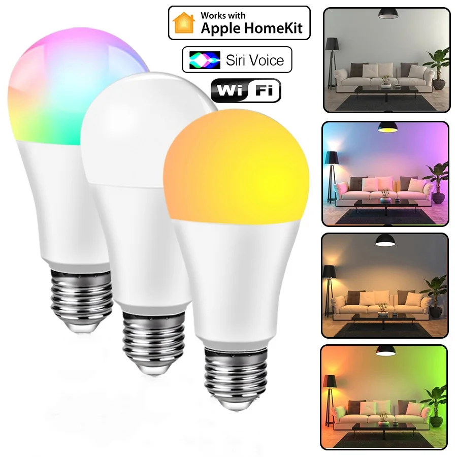 

Умная Светодиодная лампа с Wi-Fi и управлением голосом, 12 Вт