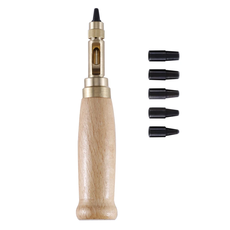 

Hole Punch Screw Removable Book Drill Auto With 6 Size Tip 1.5-4mm Automatic Belts Screw Punch Leather Tool
