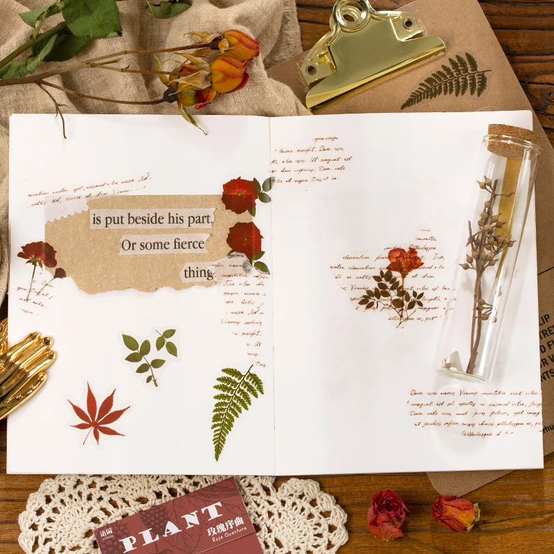 Mohamm 40 листов/упаковка наклейки для скрапбукинга бумажные растения хлопья