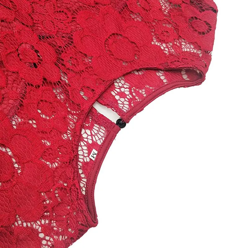 Винтажное элегантное красное кружевное вечернее платье средней длины размера