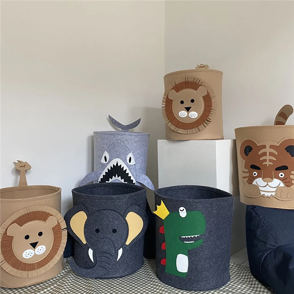 Нетканые ткани животных вышивать ящик для хранения детские игрушки органайзер