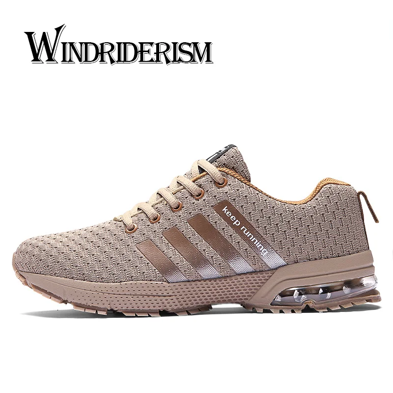 WINDRIDERISM мужские кроссовки Flyknit дышащие кроссовки с амортизацией легкая модная повседневная обувь Zapatos Para Correr - Цвет: Brown