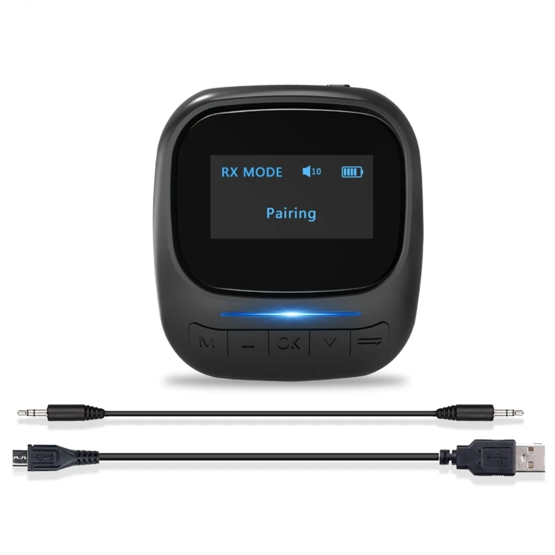 

OLED Wireless-Audio Receiver Transmitter Bluetooth 5.0 Adapter 3.5MM AUX Jack Stereo apt-X LL LCD Display For PC TV Car