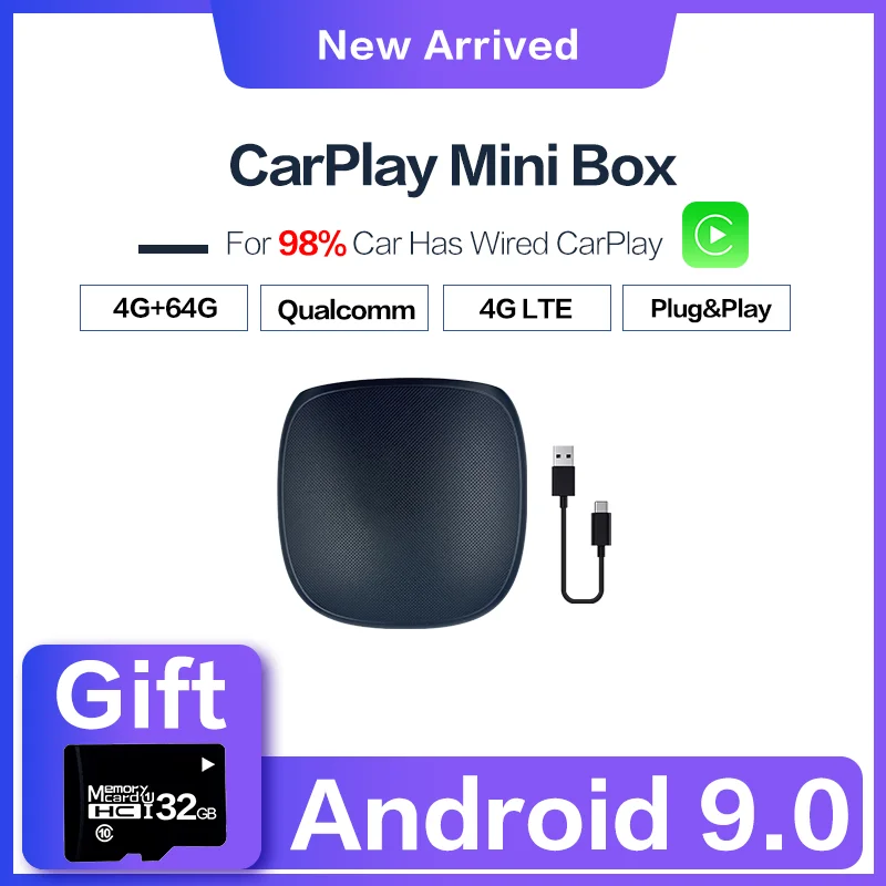 Мини-приставка Carplay Ai Box на Android Apple Car play Беспроводная Автомобильная