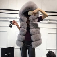 2022 winter faux fur coat women casual sweatshirts sleeveless faux fox fur winter fur vest female jacket coat casaco feminino