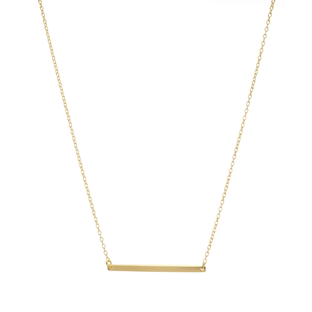 Gold Laramoi, 925 пробы, серебряное, золотое покрытие, два тона, простая подвеска в форме бара, Простой корейский стиль, дизайнерское ожерелье для женщин и девушек - Цвет камня: Gold