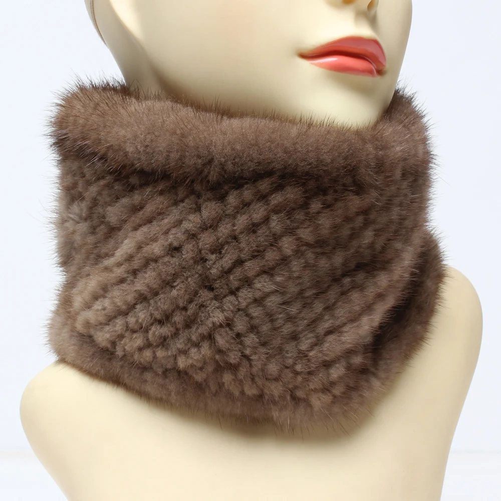 Женский шарф из 100% натурального меха норки зимний теплый модные шарфы