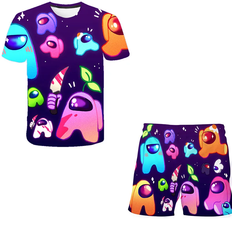 

New Graphic T Shirts Kids Suit T Shirt And Short 3d Print 4 To 14 Yrs Girls Boys Top+shorts 2pcs Sets Polyester Beach Short