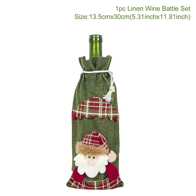 Новогодний Санта Клаус Крышка для бутылки вина рождественские украшения для дома Подарочный Рождественский чулок Navidad новогодний декор - Цвет: 35