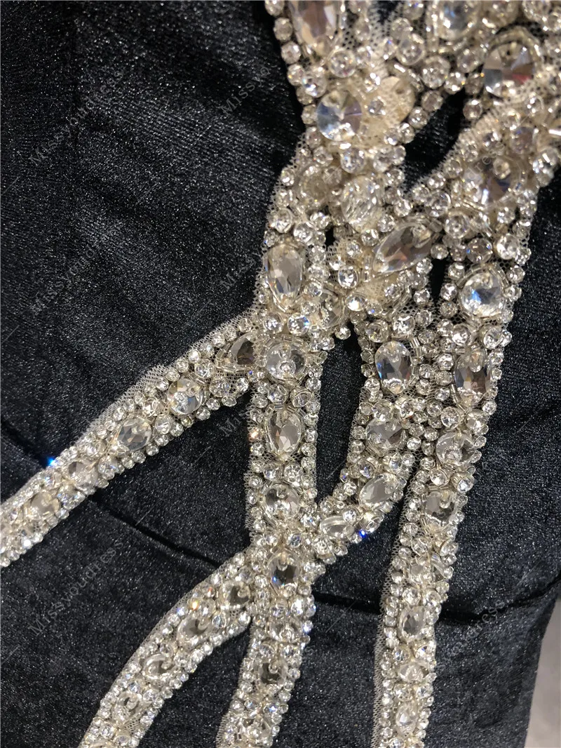 2021 Newest High Quality Custom Real Pictures Black Velvet Mermaid Cape sleeves Heavy Beading Floor Lenght Prom Evening Dress