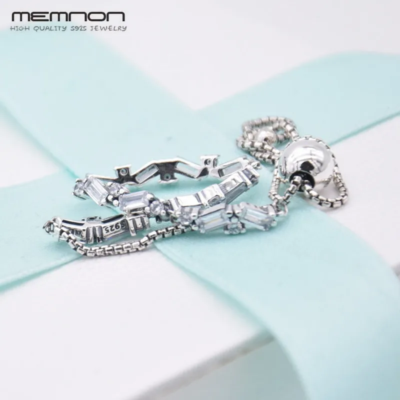 

Memnon Winter Silver 925 Sterling Silver Glacial Beauty Sliding Bracelets for women fit silver charms DIY adjustment bracelet