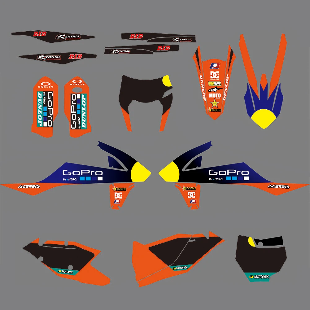 

For KTM EXC EXCF XCW 2017-2019 2017 2018 2019 SX SXF XC XCF 2016-2018 2018 Custom Team Graphics Backgrounds Decals Stickers Kit