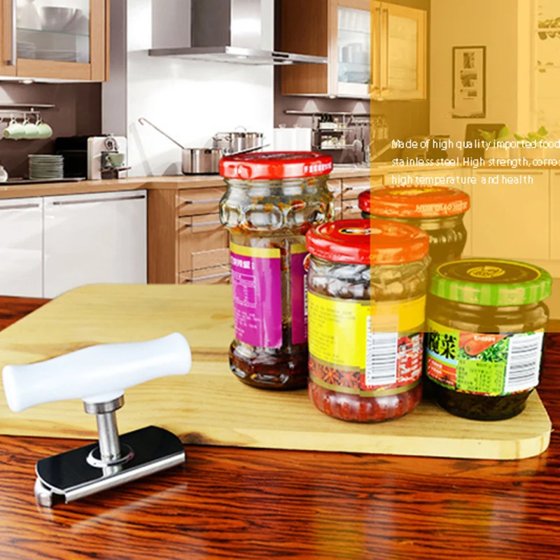 

Stainless Steel Easy Can Jar Opener Cap Lid Openers Tool Kitchen Gadgets Strength-saving Stable Strong Jar Opener