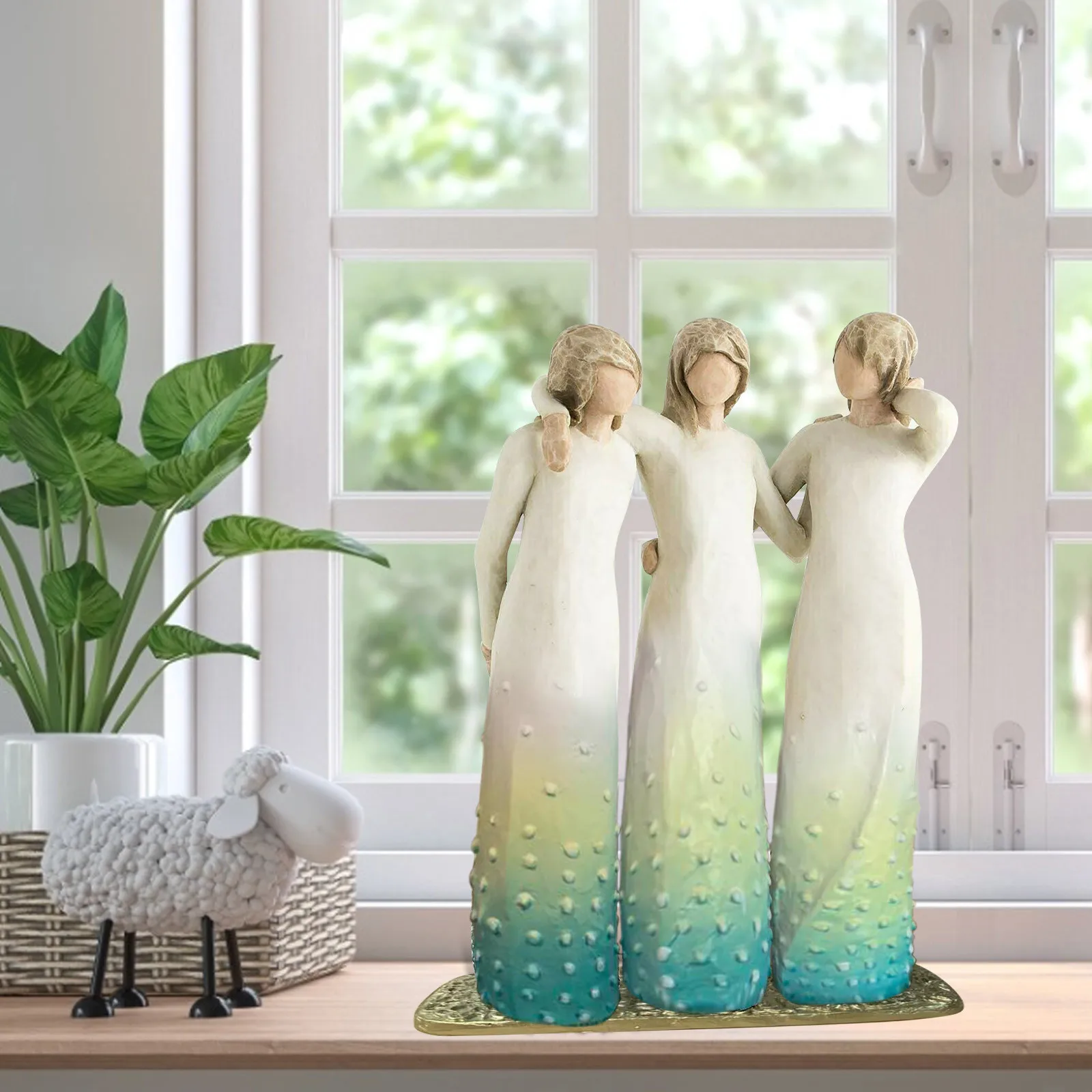 

Nordic Simple Style Resin Statue Desktop Decoration Statue Hand-painted Figures Next To Me Interior Decoration Gifts