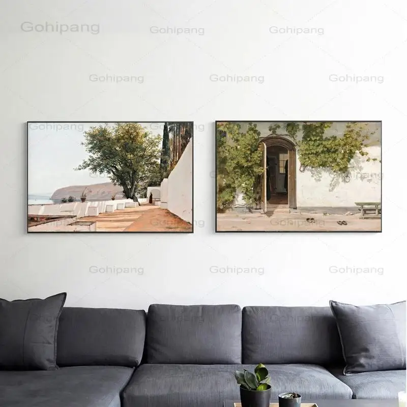 Картина на холсте винтажный пейзаж картина маслом шедевр воспроизводство