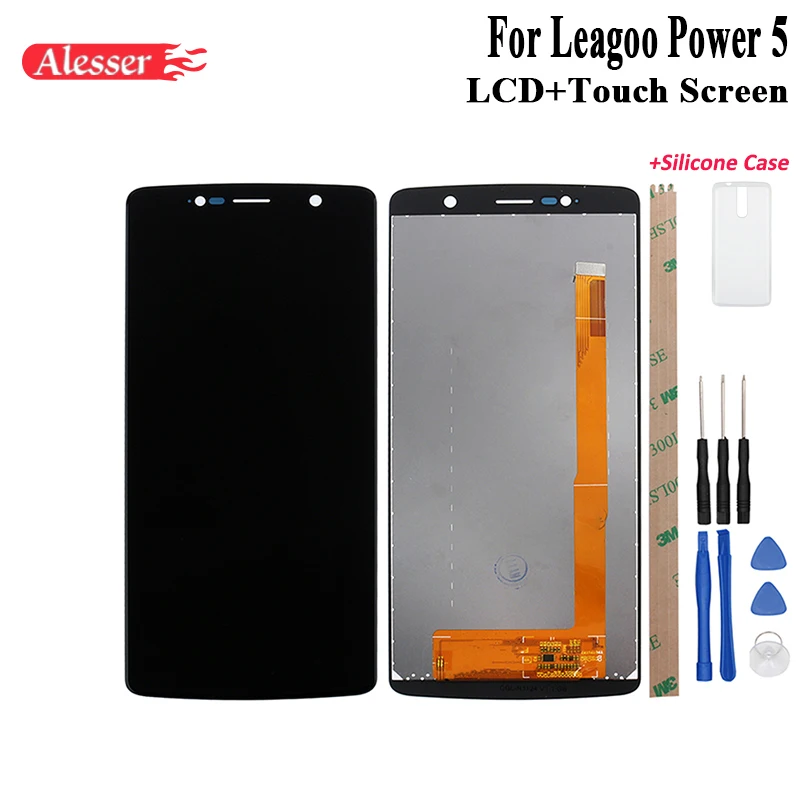 Alesser для Leagoo power 5 ЖК-дисплей и сенсорный экран запасные части с инструментами и клеем для Leagoo power 5+ силиконовый чехол