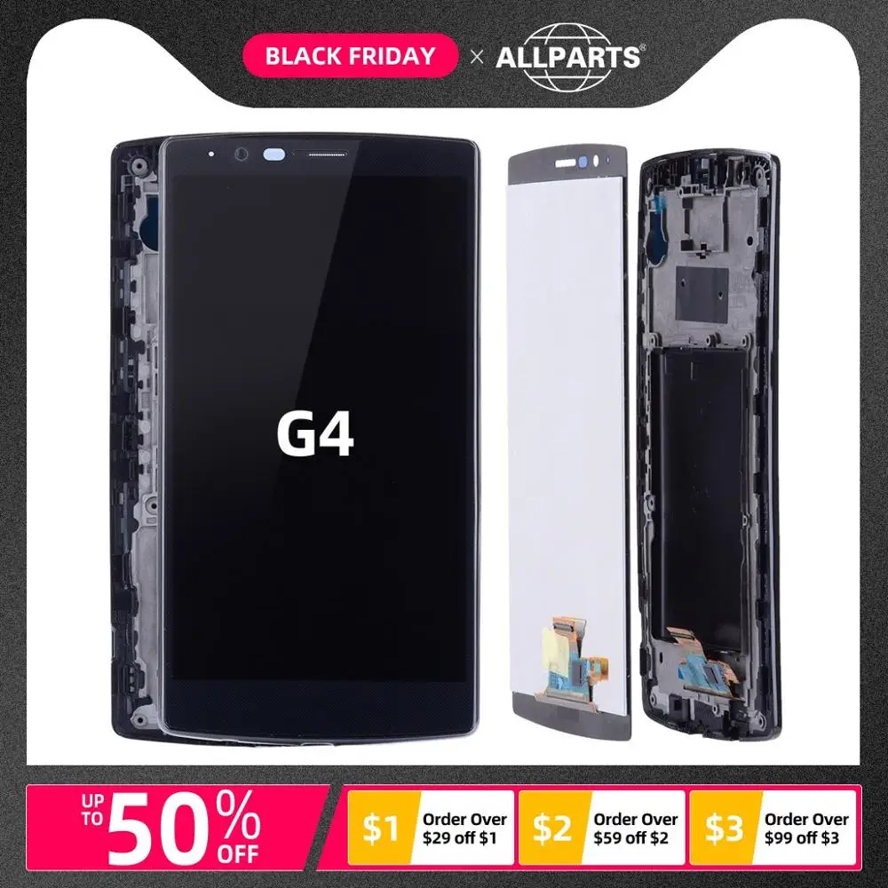 Дисплей для LG G4 H818 H818P в сборе с тачскрином на рамке черный