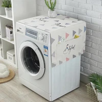 geometric washing machine covers cotton linen dust covers refrigerator organizer fridge dust cover home decor lavador