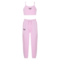 kids girls clothes sport suit sleeveless vest crop top with pants set 2pcs tracksuit outfits for dance yoga gym training workout