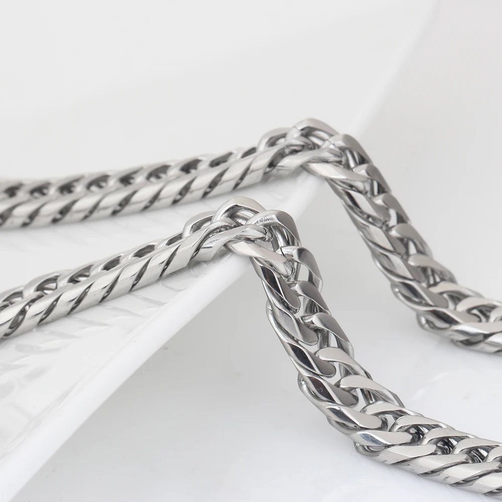 NIBA 8 мм Широкий мужские цепи Collana Uomo 24 дюйма чайник из нержавеющей стали с