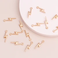 40pcs small gold color lightning charms beads for pendants necklaces handmade bracelets 20x6mm jewelry accessories